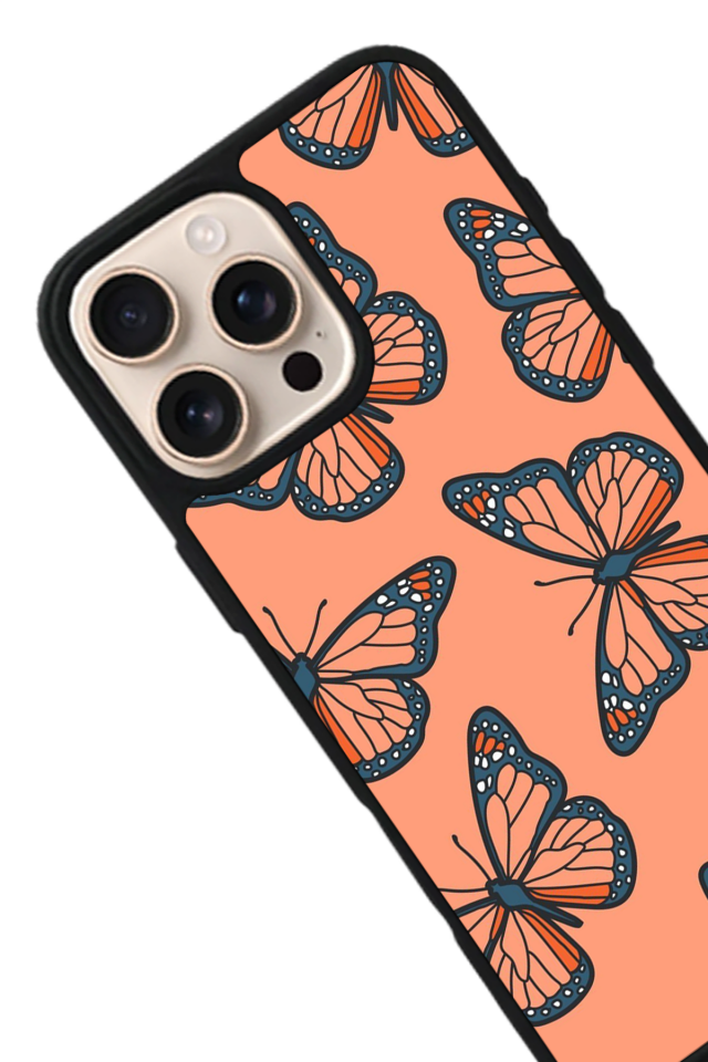 iPhone 15 Pro Max Uyumlu Kelebek Tasarımlı Glossy Premium Kılıf