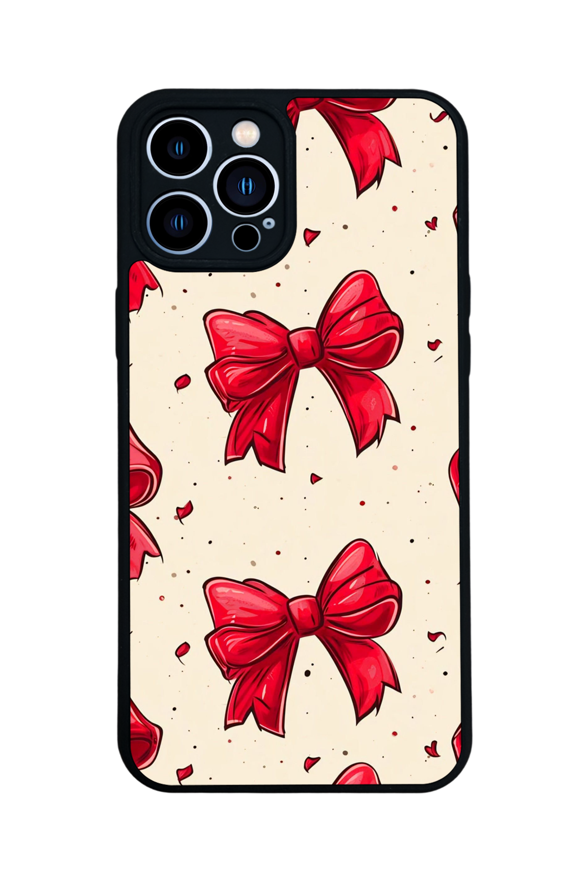 iPhone 13 Pro Max Uyumlu Kurdele Tasarımlı Glossy Premium Kılıf