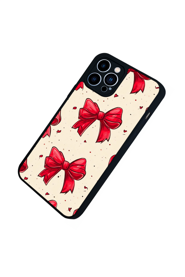 iPhone 13 Pro Max Uyumlu Kurdele Tasarımlı Glossy Premium Kılıf