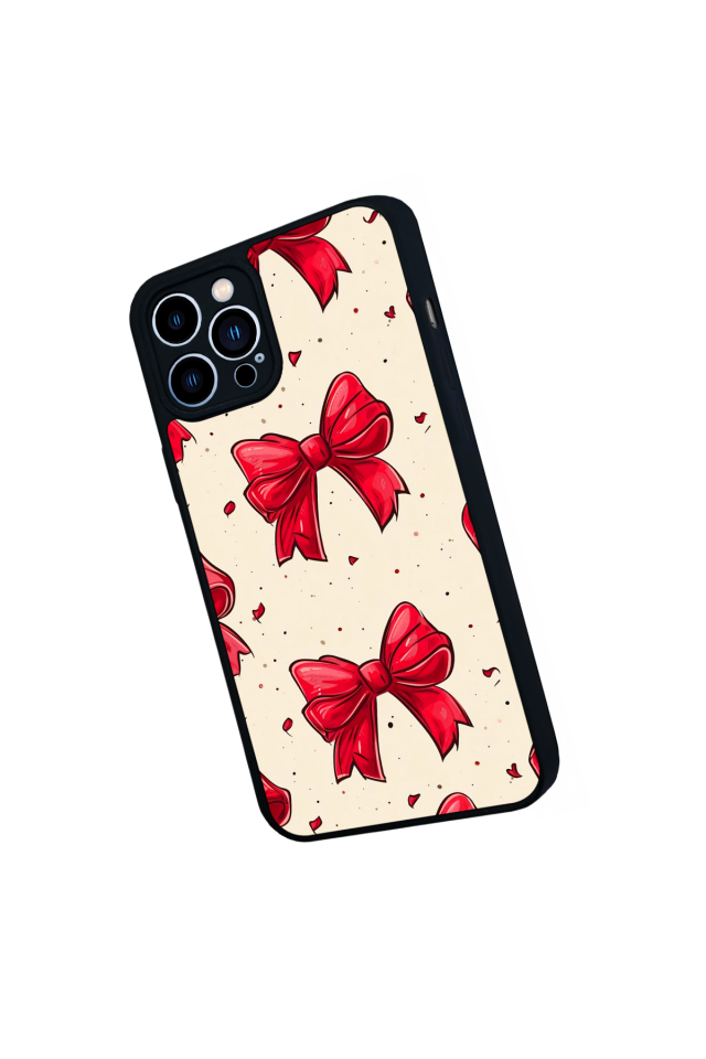 iPhone 13 Pro Max Uyumlu Kurdele Tasarımlı Glossy Premium Kılıf