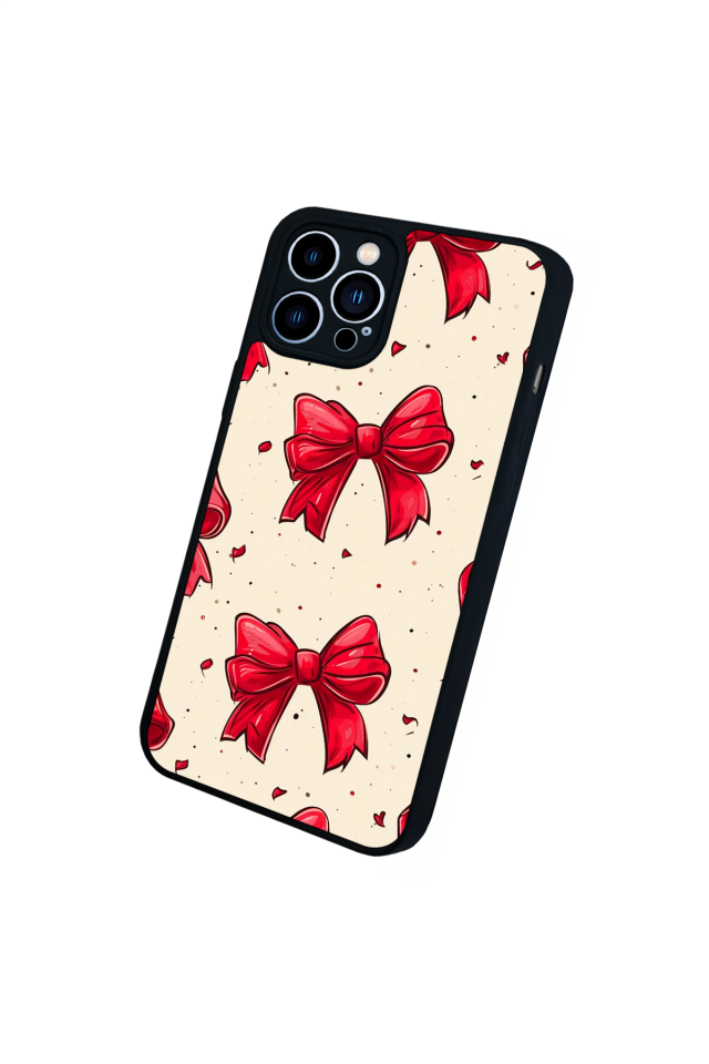 iPhone 13 Pro Max Uyumlu Kurdele Tasarımlı Glossy Premium Kılıf