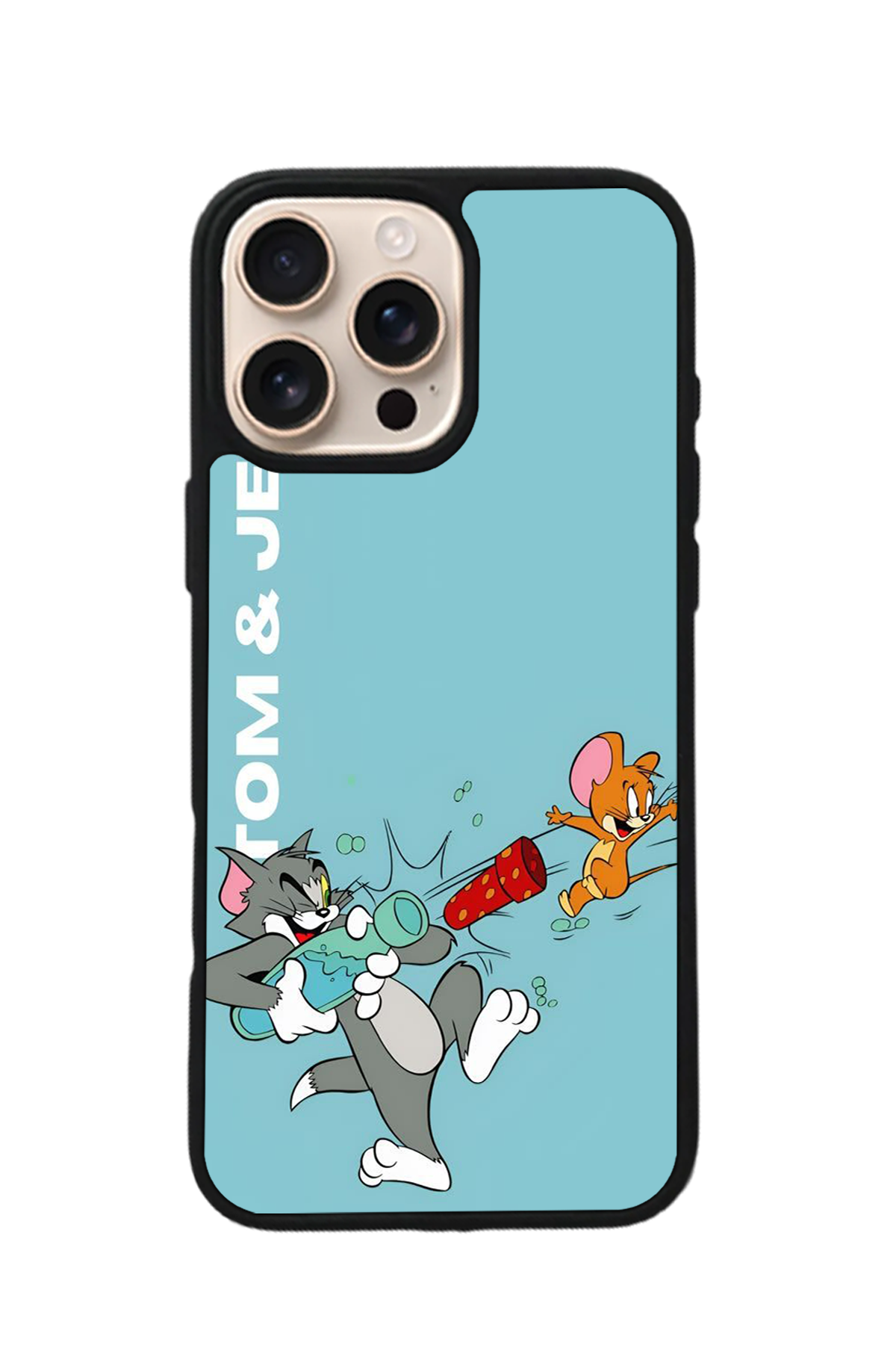 iPhone 15 Pro Uyumlu Tom And Jerry Tasarımlı Glossy Premium Kılıf