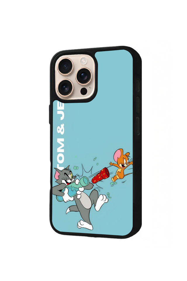 iPhone 15 Pro Uyumlu Tom And Jerry Tasarımlı Glossy Premium Kılıf