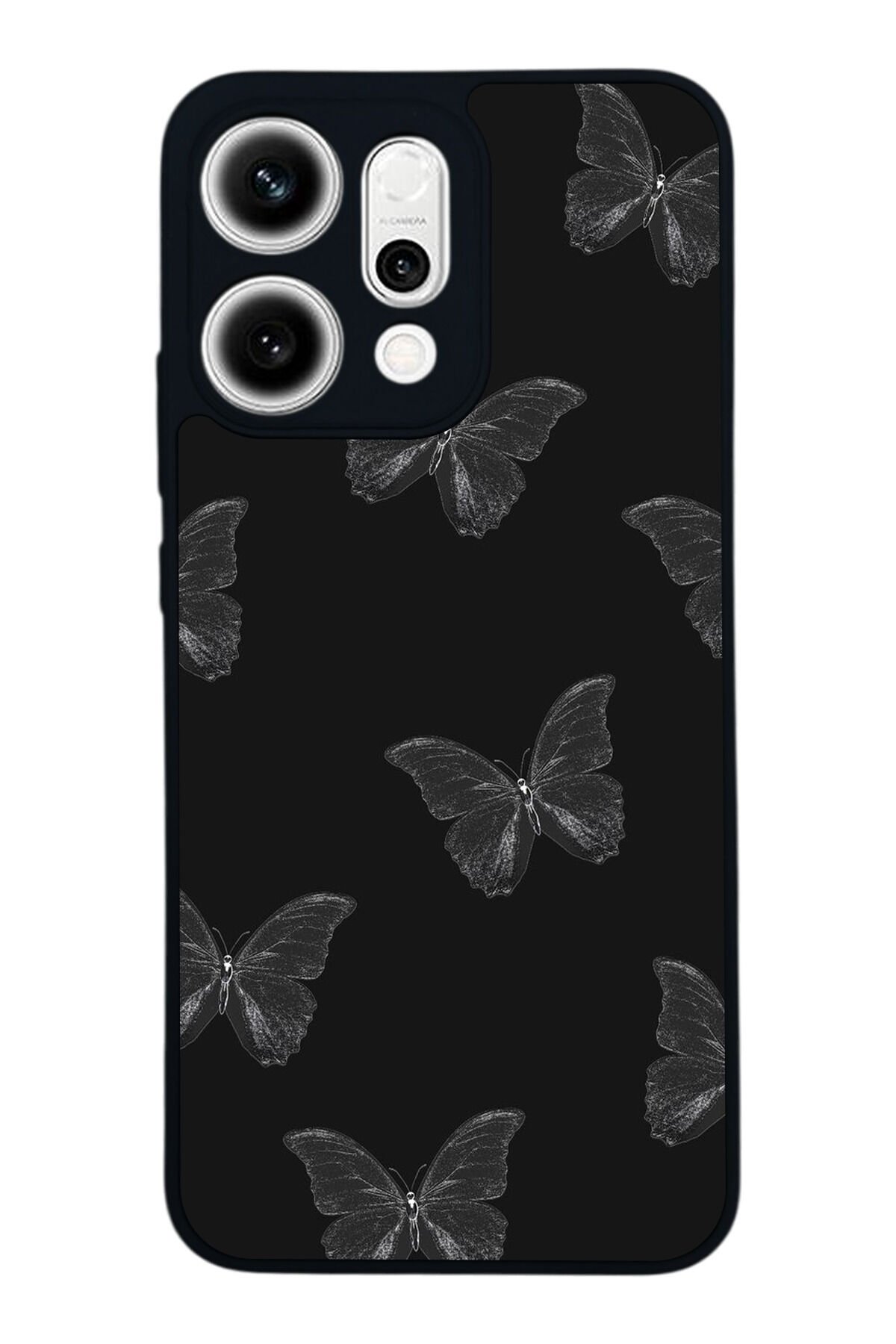 Oppo Reno 14 Uyumlu Kelebek Tasarımlı Glossy Premium Kılıf