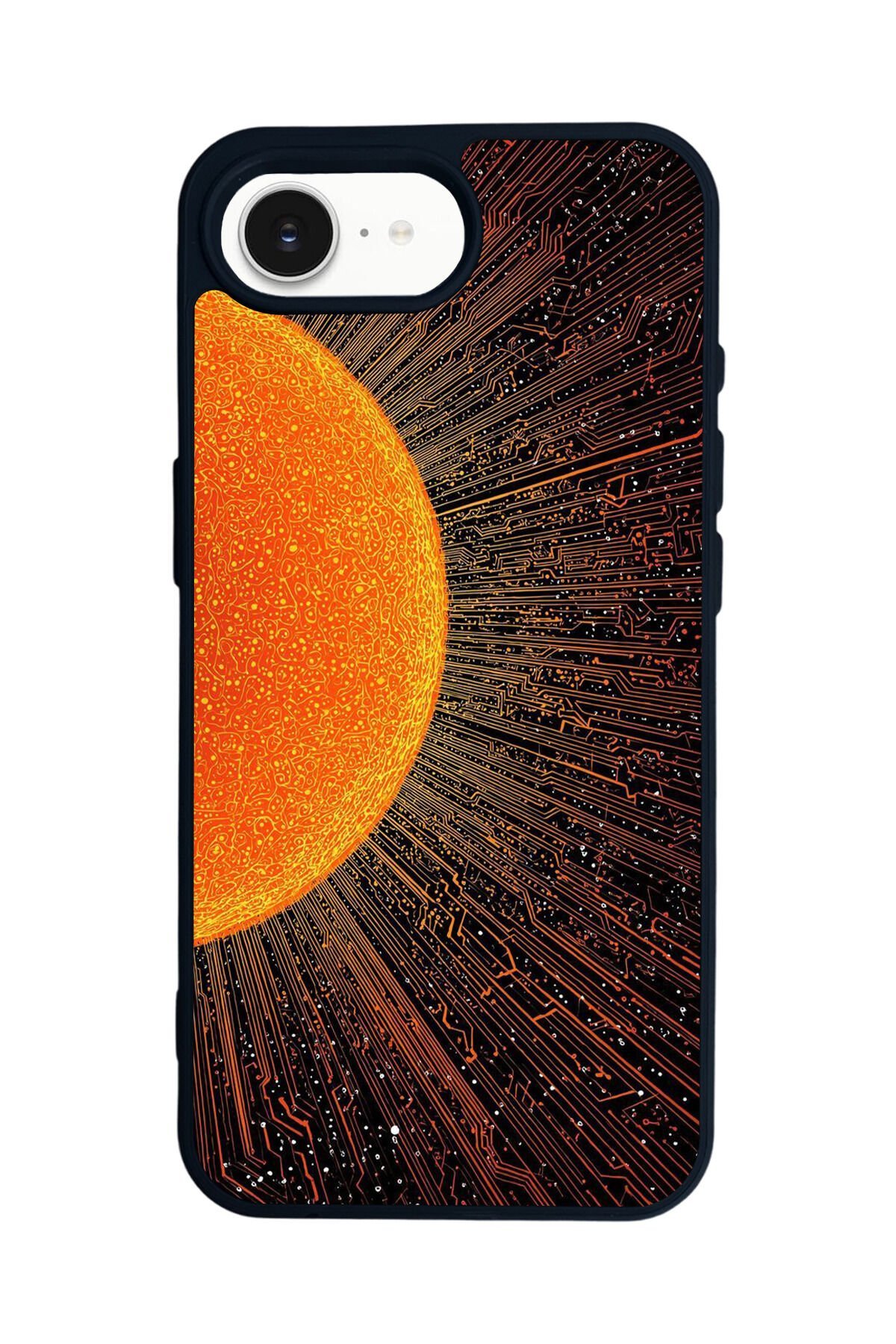 iPhone 16E Uyumlu Güneş Tasarımlı Glossy Premium Kılıf