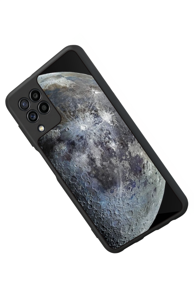 Samsung Galaxy M22 Uyumlu Ay Tasarımlı Glossy Premium Kılıf