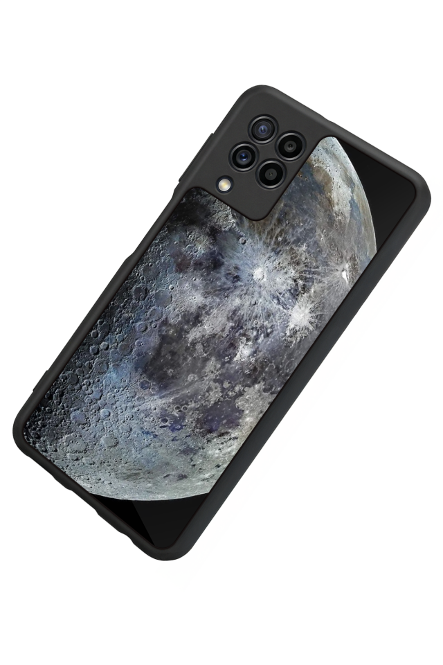 Samsung Galaxy M22 Uyumlu Ay Tasarımlı Glossy Premium Kılıf