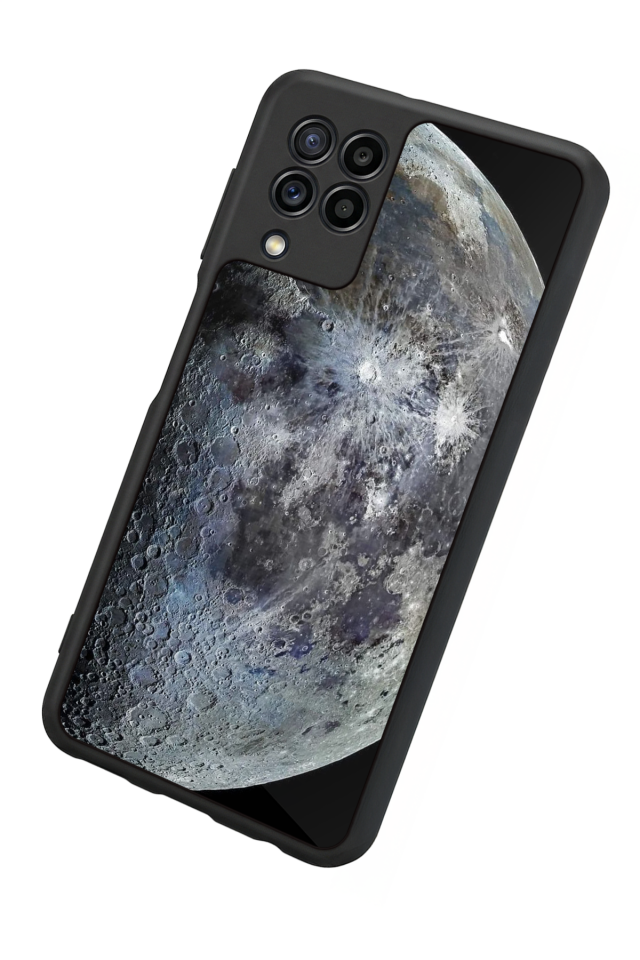Samsung Galaxy M22 Uyumlu Ay Tasarımlı Glossy Premium Kılıf