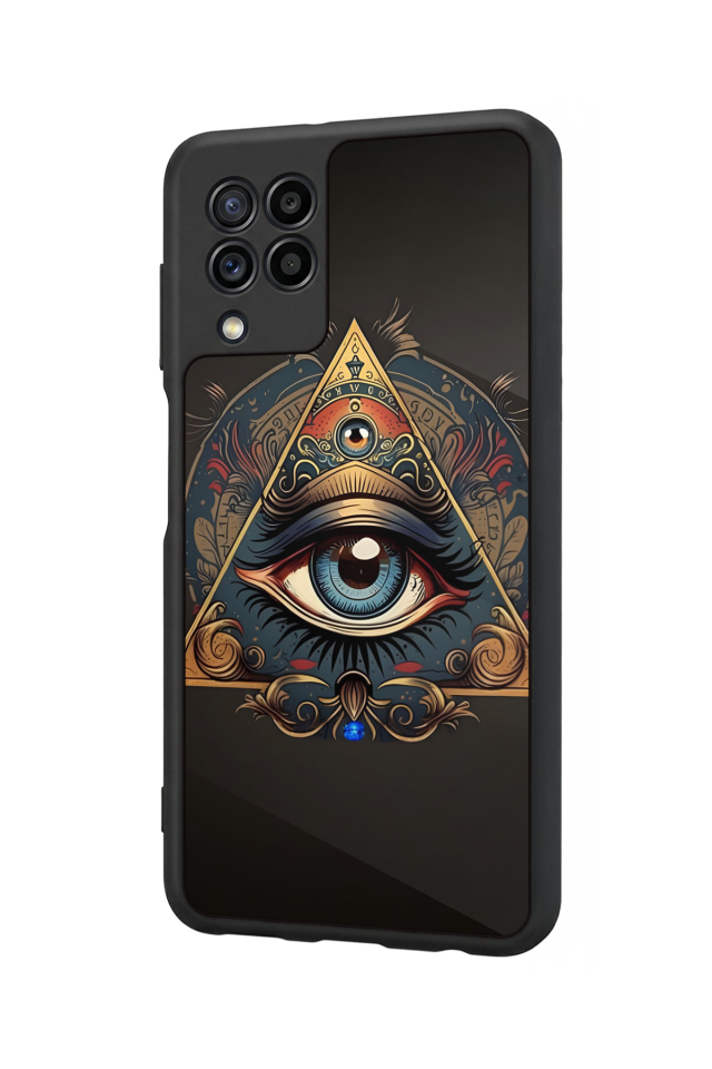 Samsung Galaxy M22 Uyumlu Göz Tasarımlı Glossy Premium Kılıf