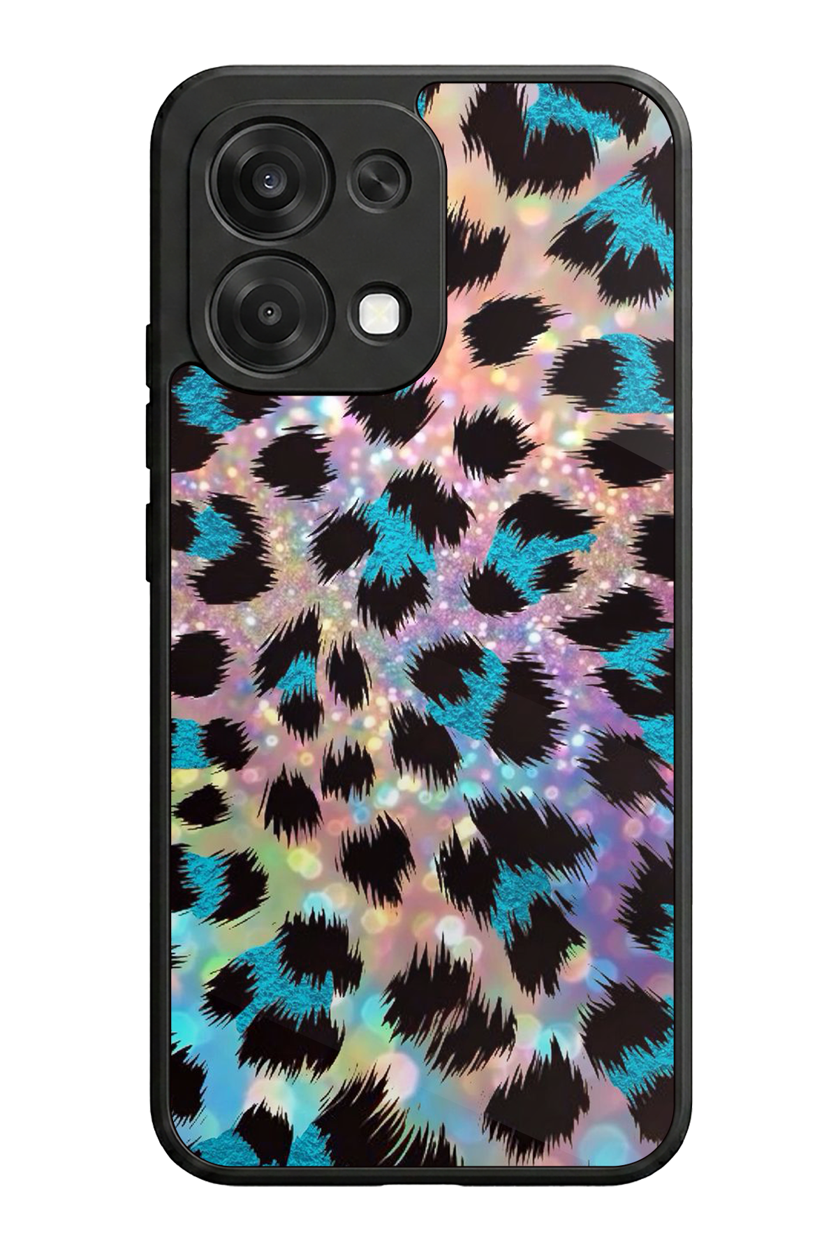 Oppo A6 Pro Uyumlu Hologram Leopar Tasarımlı Glossy Premium Kılıf