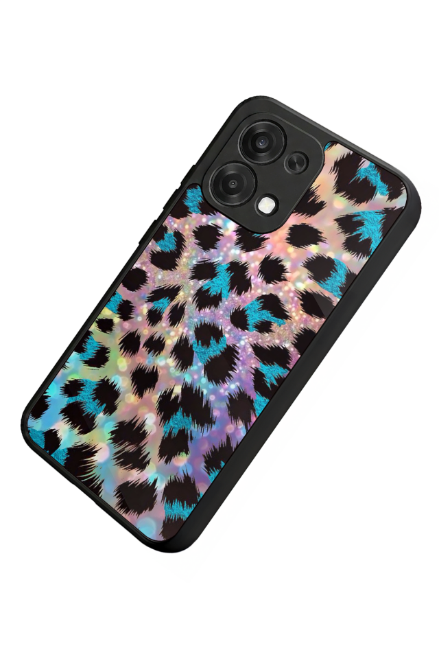 Oppo A6 Pro Uyumlu Hologram Leopar Tasarımlı Glossy Premium Kılıf