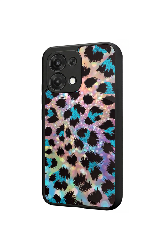 Oppo A6 Pro Uyumlu Hologram Leopar Tasarımlı Glossy Premium Kılıf