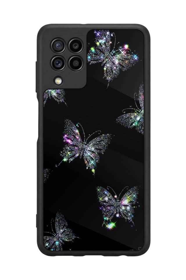 Samsung Galaxy M32 Uyumlu Kelebek Tasarımlı Glossy Premium Kılıf