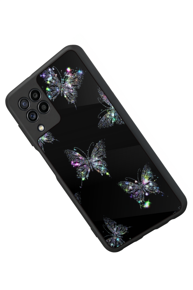 Samsung Galaxy M32 Uyumlu Kelebek Tasarımlı Glossy Premium Kılıf