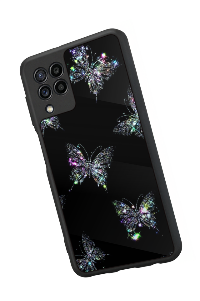 Samsung Galaxy M32 Uyumlu Kelebek Tasarımlı Glossy Premium Kılıf