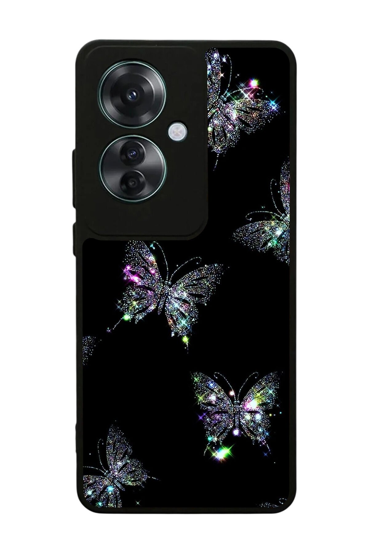 Oppo Reno 11F Uyumlu Kelebek Tasarımlı Glossy Premium Kılıf