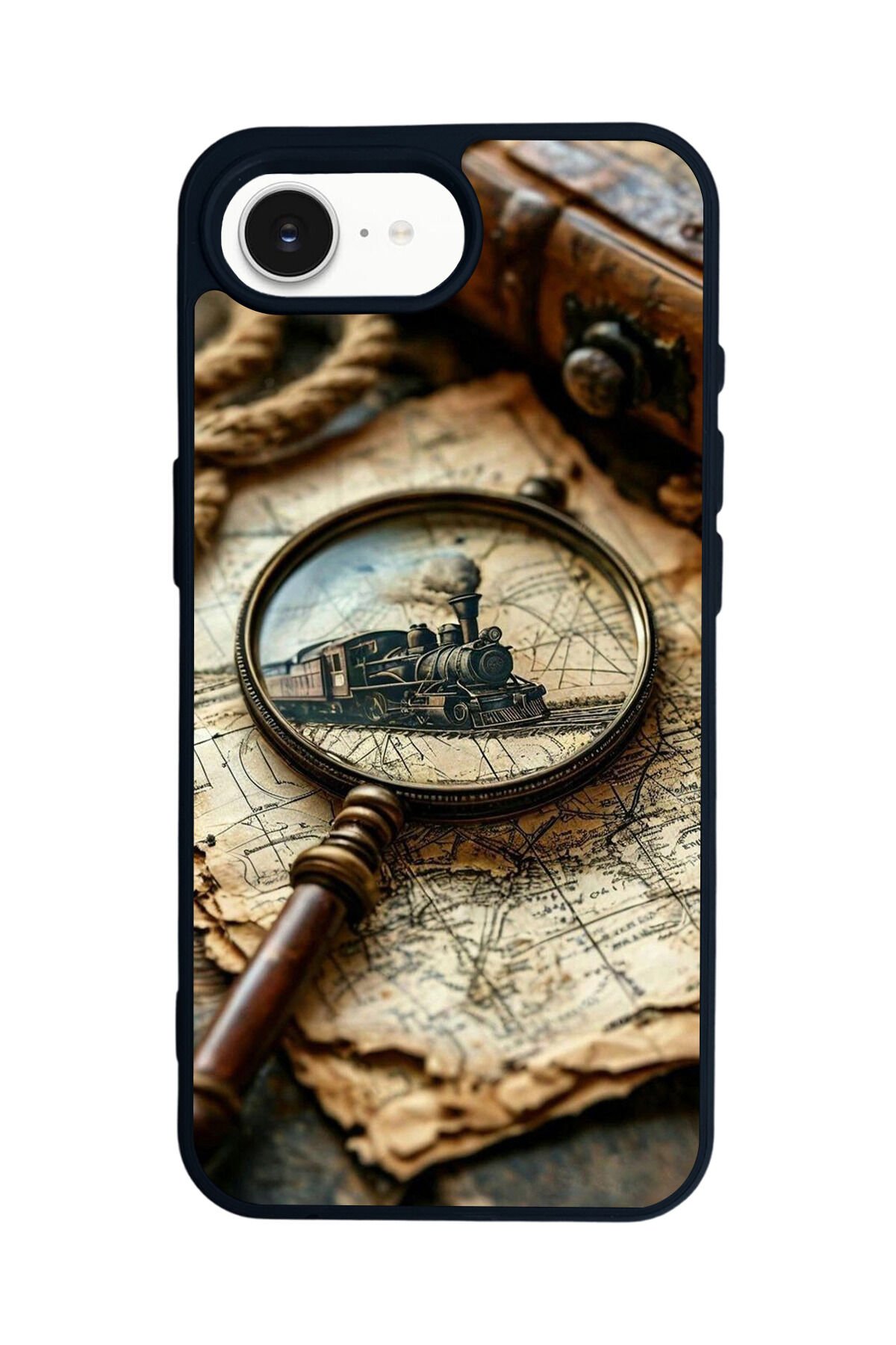 iPhone 16E Uyumlu Pusula Tasarımlı Glossy Premium Kılıf