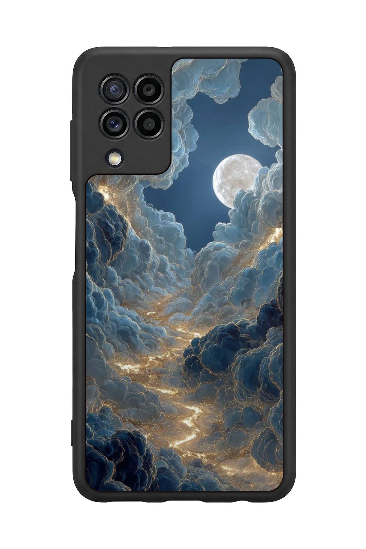 Samsung Galaxy M22 Uyumlu Ay Tasarımlı Glossy Premium Kılıf