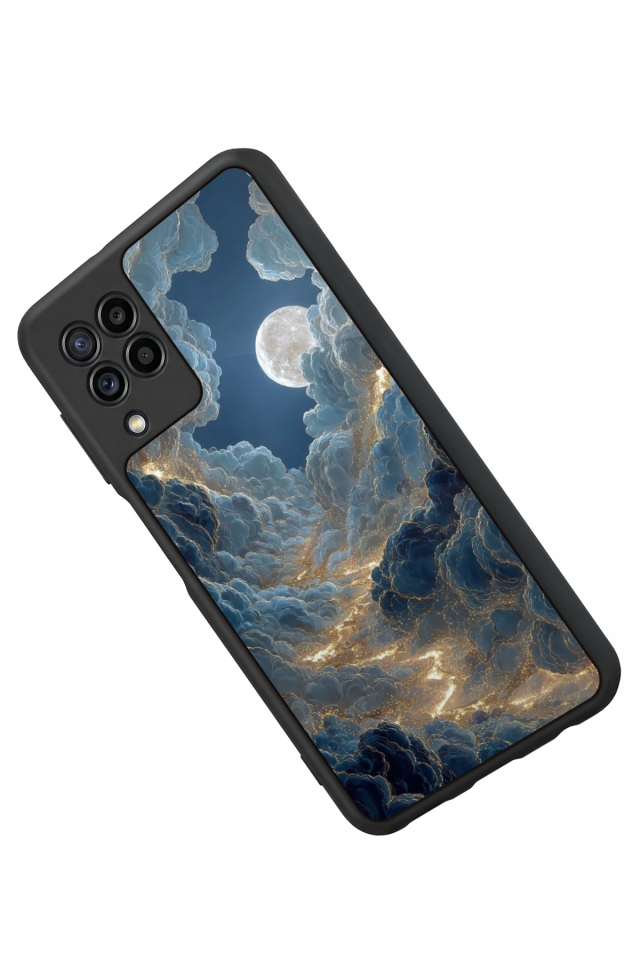 Samsung Galaxy M22 Uyumlu Ay Tasarımlı Glossy Premium Kılıf