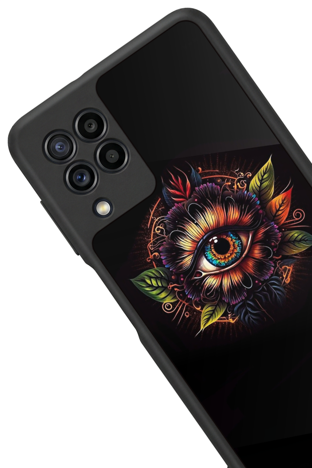Samsung Galaxy M22 Uyumlu Göz Tasarımlı Glossy Premium Kılıf