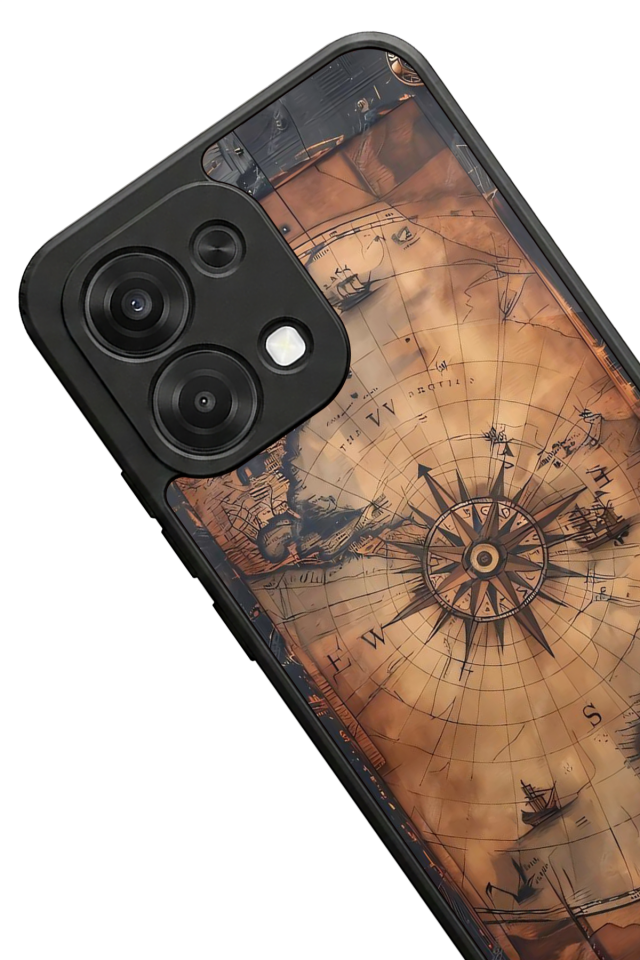 Oppo A6 Pro Uyumlu Harita Tasarımlı Glossy Premium Kılıf