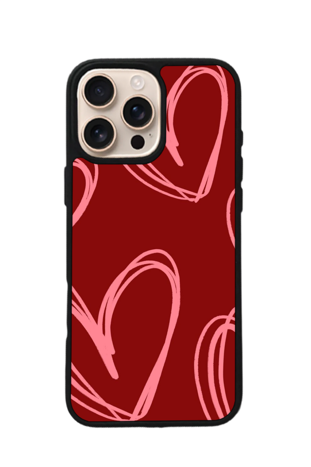 iPhone 14 Pro Max Uyumlu Kalp Love Tasarımlı Glossy Premium Kılıf