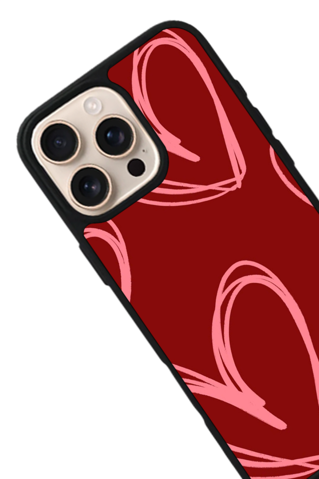 iPhone 14 Pro Max Uyumlu Kalp Love Tasarımlı Glossy Premium Kılıf