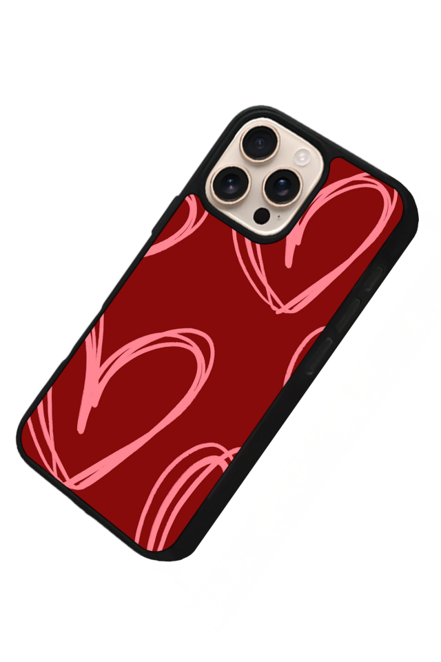 iPhone 14 Pro Max Uyumlu Kalp Love Tasarımlı Glossy Premium Kılıf