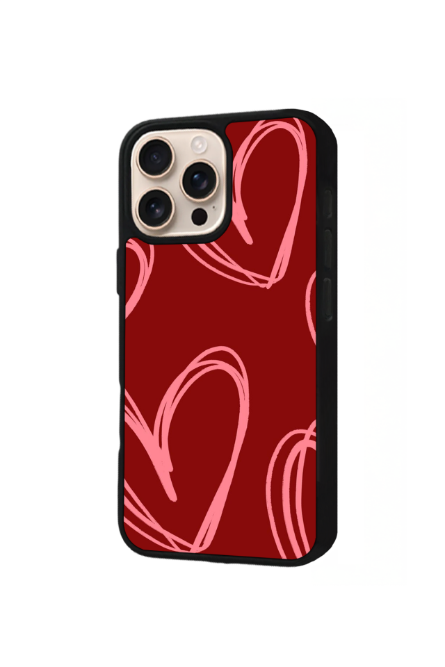 iPhone 14 Pro Max Uyumlu Kalp Love Tasarımlı Glossy Premium Kılıf