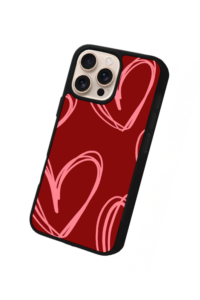 iPhone 14 Pro Max Uyumlu Kalp Love Tasarımlı Glossy Premium Kılıf