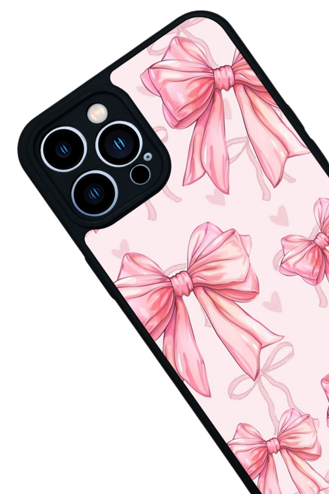 iPhone 13 Pro Max Uyumlu Kurdele Tasarımlı Glossy Premium Kılıf
