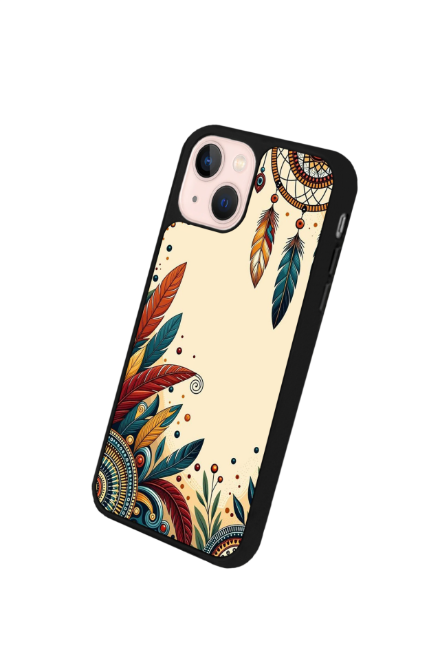 iPhone 13 Mini Uyumlu Mandala Tasarımlı Glossy Premium Kılıf