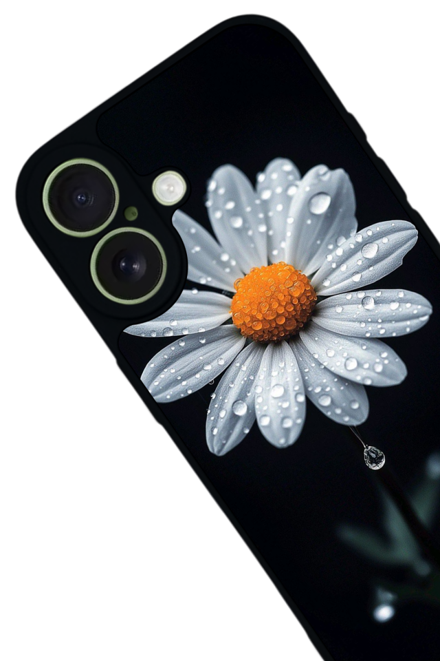 iPhone 17 Uyumlu Papatya Tasarımlı Glossy Premium Kılıf