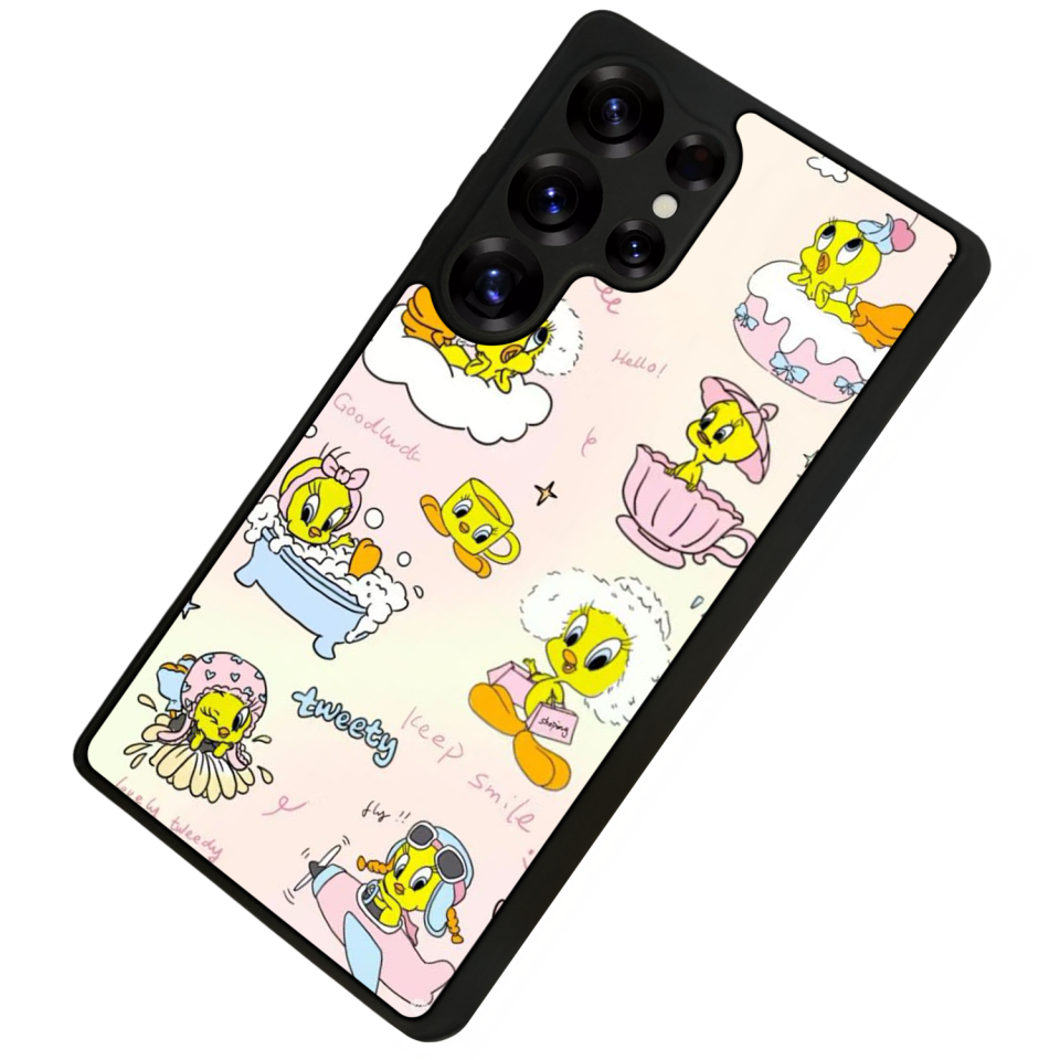 Samsung Galaxy S25 Ultra Uyumlu Tweety Tasarımlı Glossy Premium Kılıf