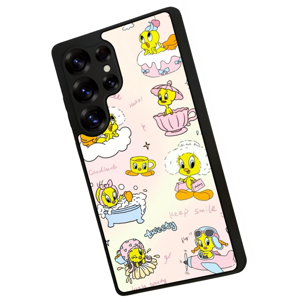 Samsung Galaxy S25 Ultra Uyumlu Tweety Tasarımlı Glossy Premium Kılıf