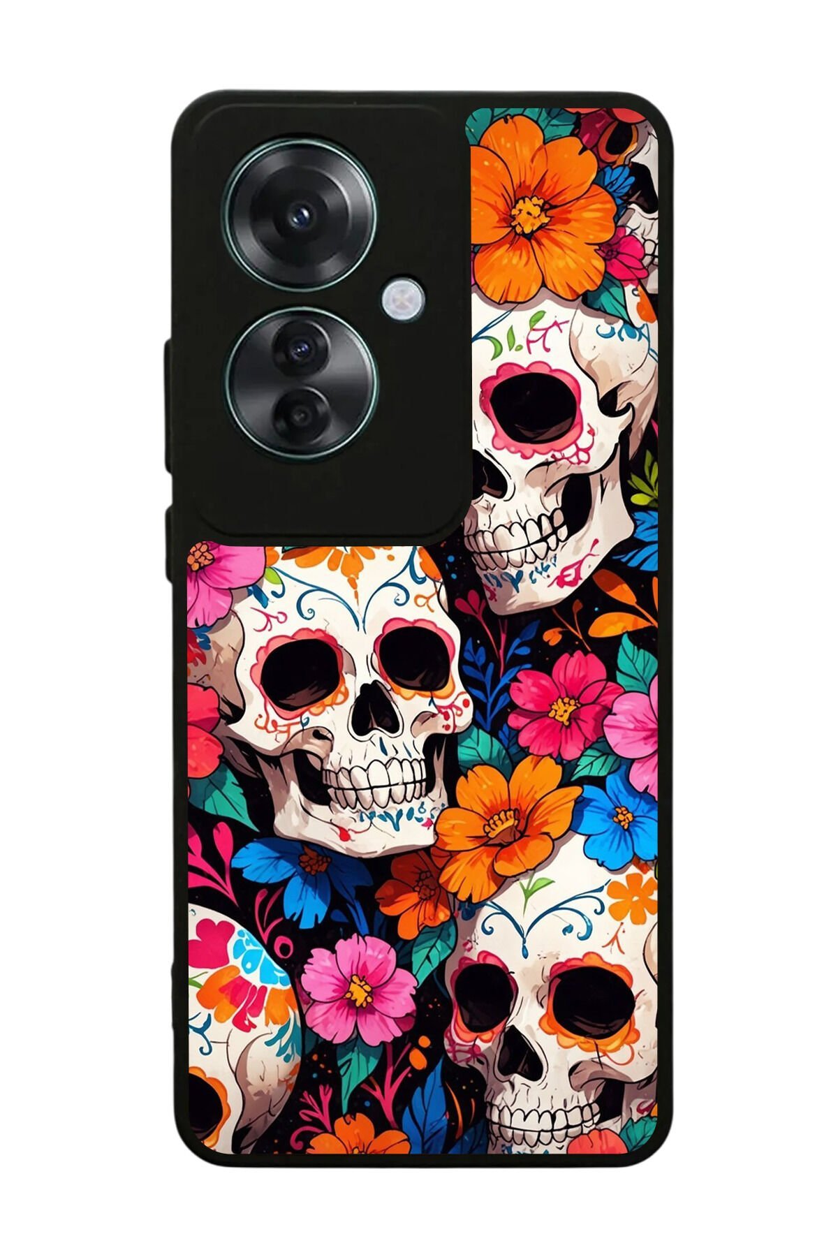 Oppo Reno 11F Uyumlu KuruKafa Tasarımlı Glossy Premium Kılıf