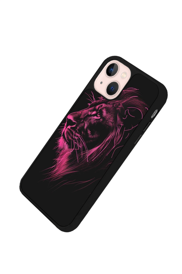 iPhone 15 Plus Uyumlu Aslan Tasarımlı Glossy Premium Kılıf