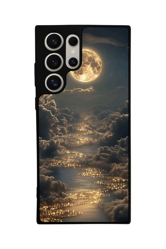 Samsung Galaxy S23 Ultra Uyumlu Ay Tasarımlı Glossy Premium Kılıf