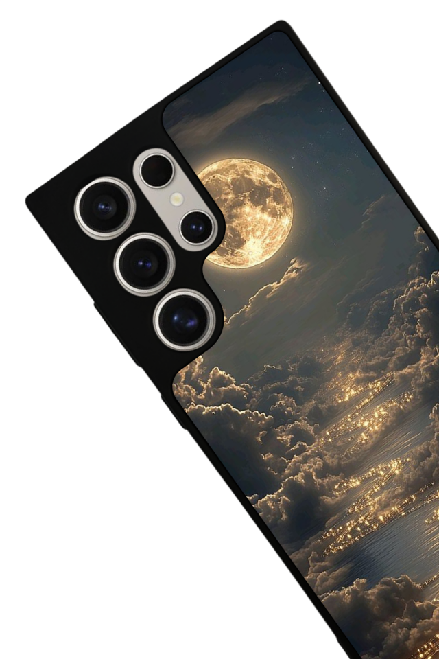 Samsung Galaxy S23 Ultra Uyumlu Ay Tasarımlı Glossy Premium Kılıf