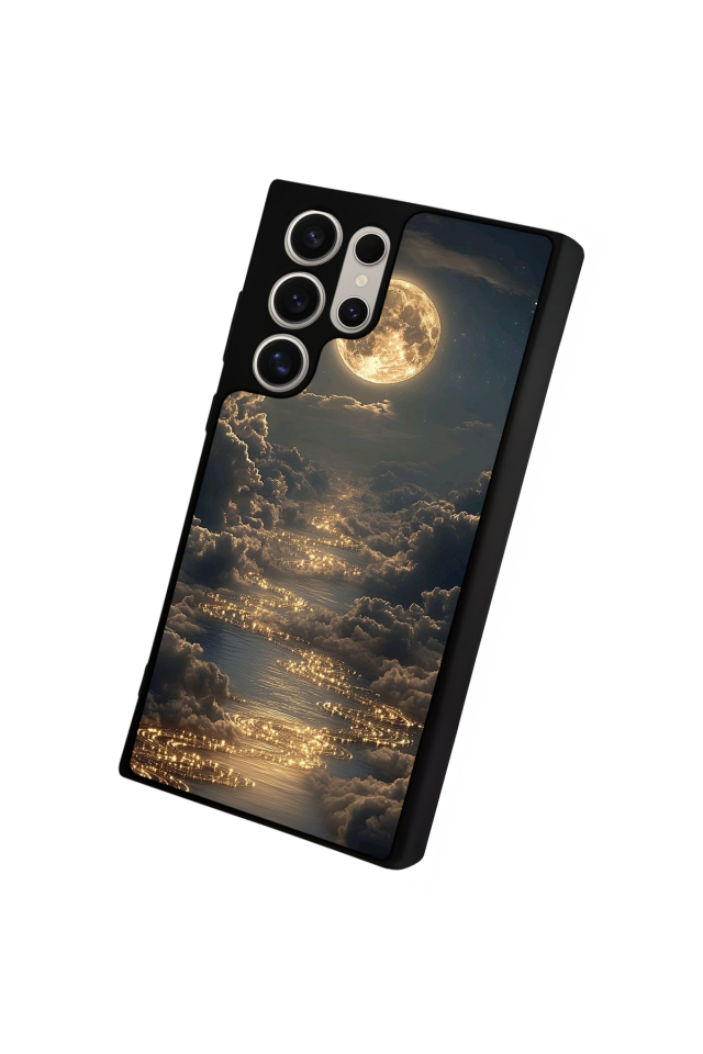 Samsung Galaxy S23 Ultra Uyumlu Ay Tasarımlı Glossy Premium Kılıf