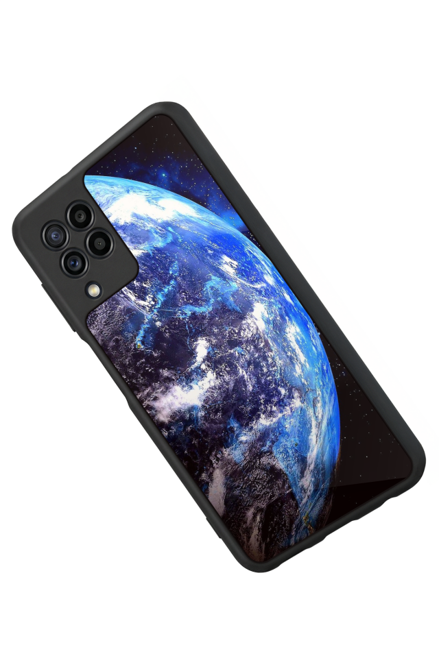 Samsung Galaxy M22 Uyumlu Ay Tasarımlı Glossy Premium Kılıf