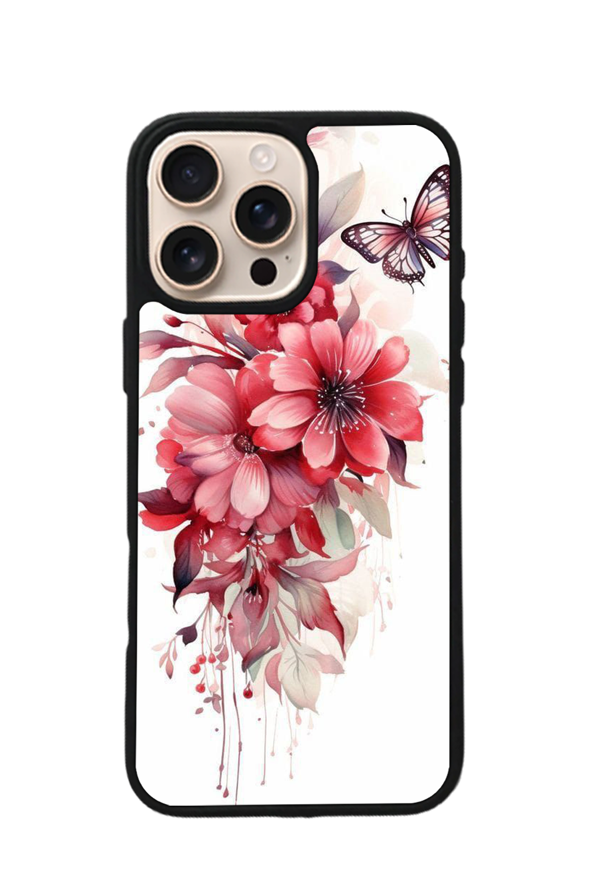 iPhone 16 Pro Uyumlu Floral Tasarımlı Glossy Premium Kılıf
