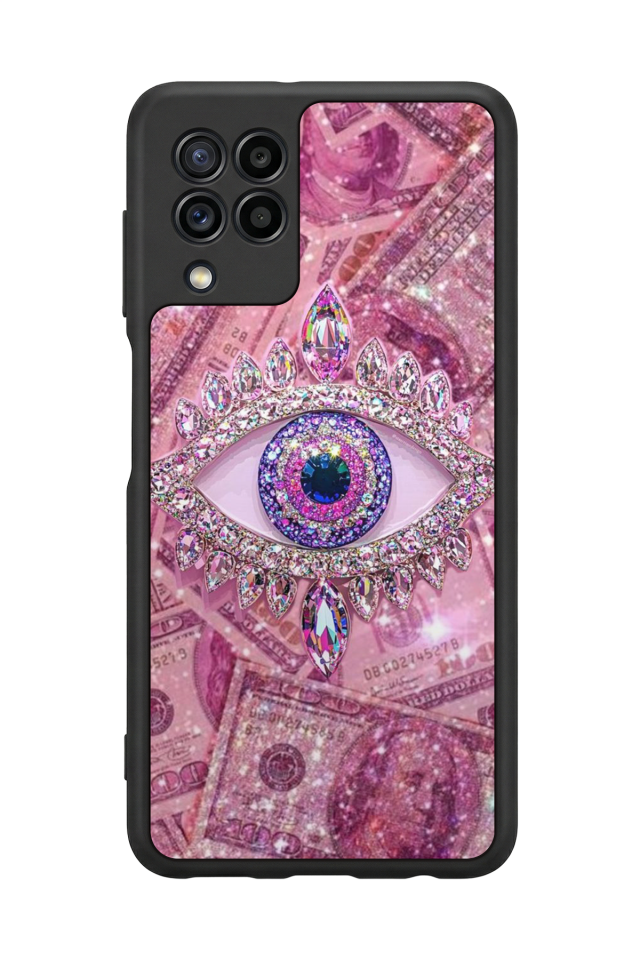 Samsung Galaxy M22 Uyumlu Göz Tasarımlı Glossy Premium Kılıf