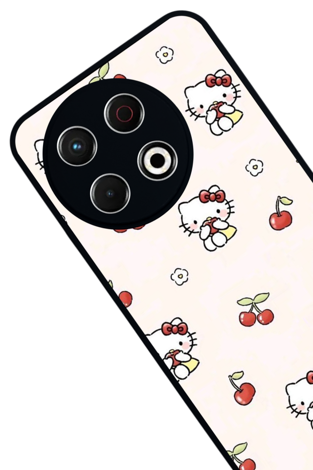 Tecno Spark 30 Pro Uyumlu HelloKitty Tasarımlı Glossy Premium Kılıf