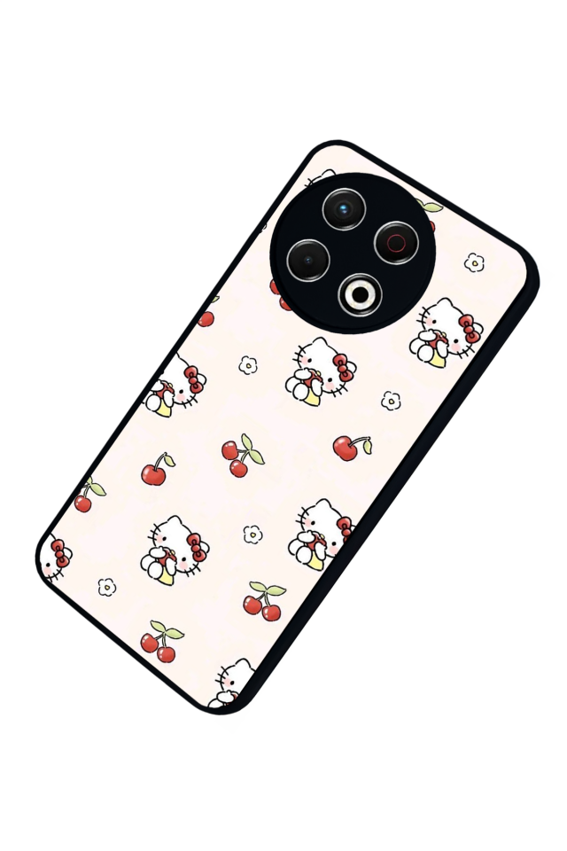 Tecno Spark 30 Pro Uyumlu HelloKitty Tasarımlı Glossy Premium Kılıf