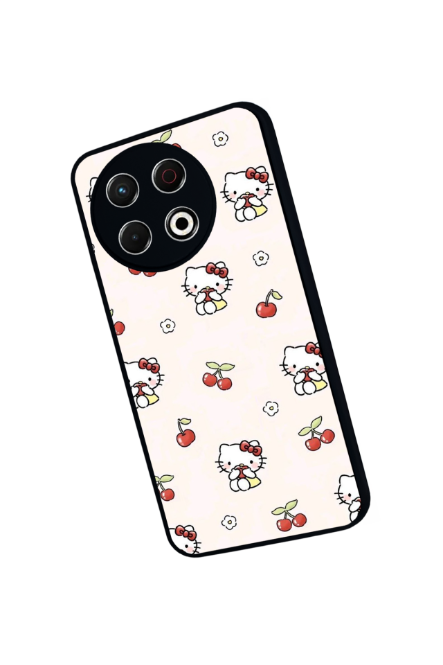Tecno Spark 30 Pro Uyumlu HelloKitty Tasarımlı Glossy Premium Kılıf