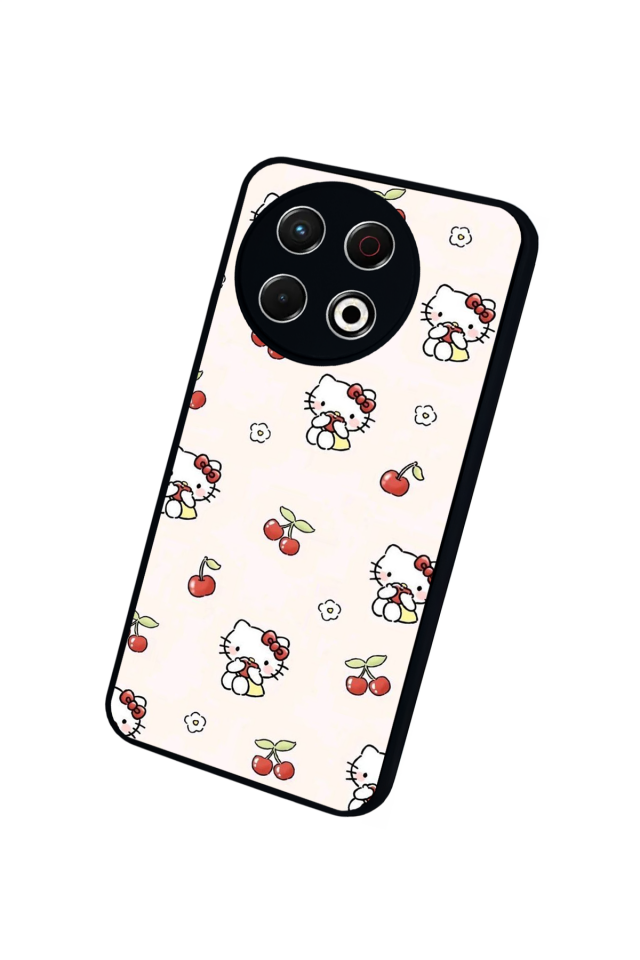 Tecno Spark 30 Pro Uyumlu HelloKitty Tasarımlı Glossy Premium Kılıf