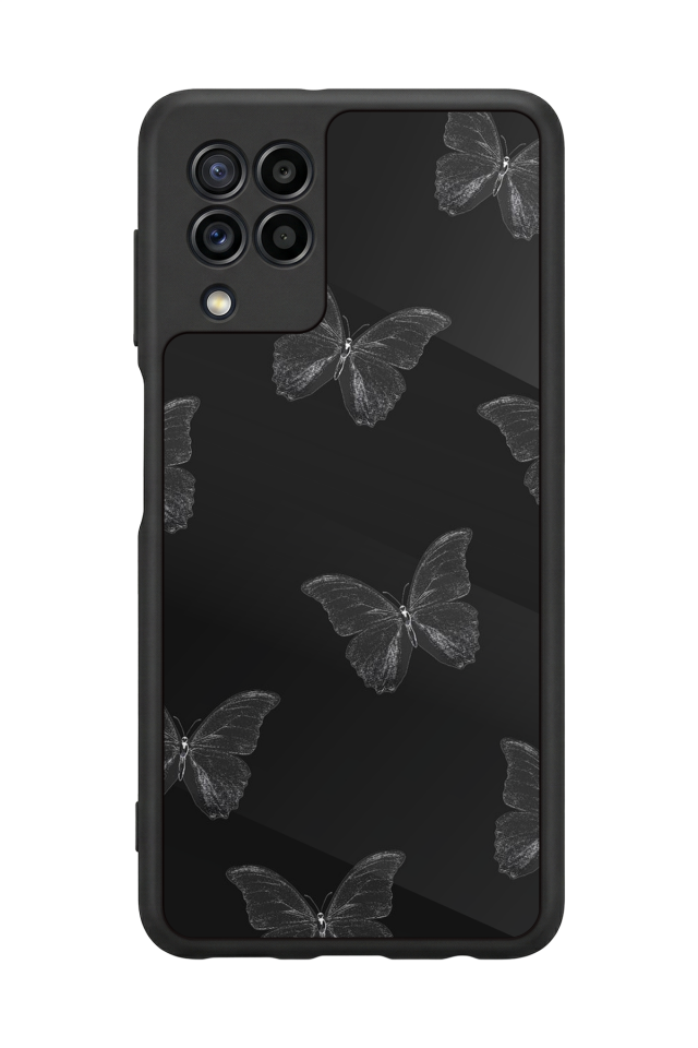 Samsung Galaxy M32 Uyumlu Kelebek Tasarımlı Glossy Premium Kılıf