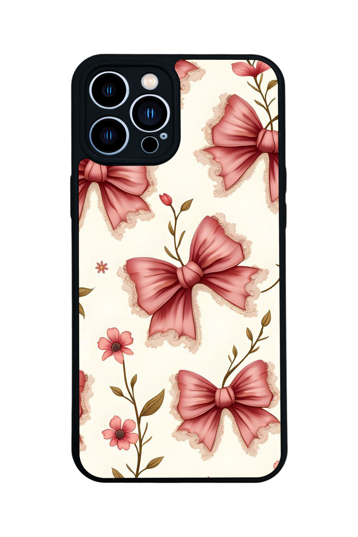 iPhone 13 Pro Max Uyumlu Kurdele Tasarımlı Glossy Premium Kılıf