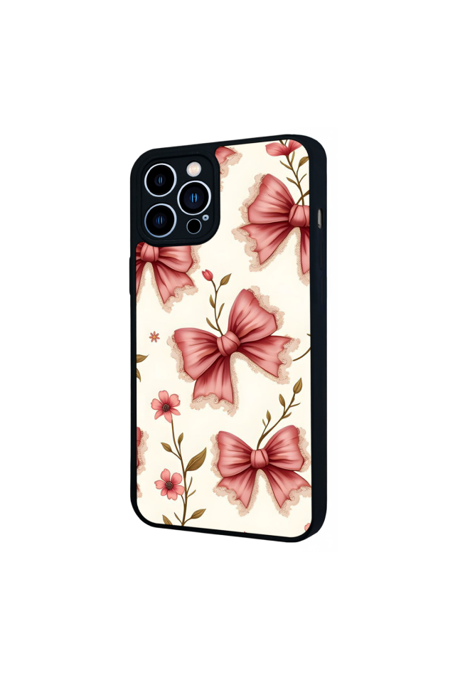iPhone 13 Pro Max Uyumlu Kurdele Tasarımlı Glossy Premium Kılıf